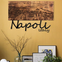 Wallity Napoli Escultura de Pared en Negro y Nogal